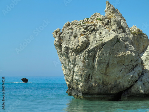 Sea and rocks in the area of ​​Aphrodite's rock