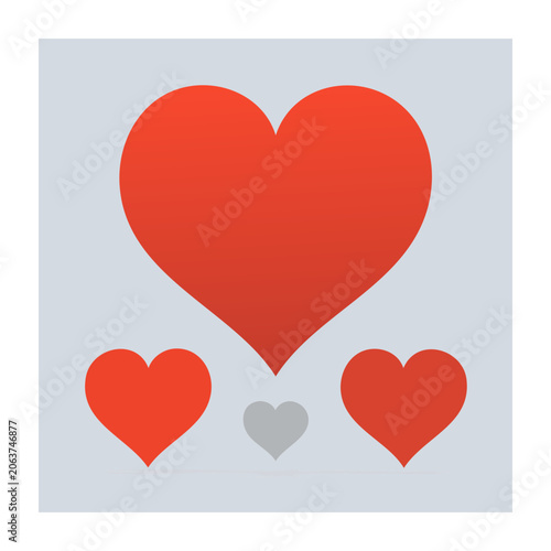 Red heart shape vector design