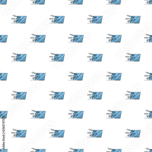 Картината върху платно Repeating pattern showing offensive words on a screen, representing cyberbullyin