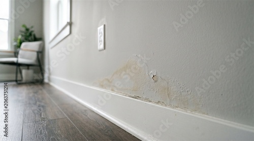 Home wall water leak damage and mold problem