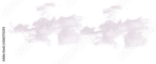 Light wispy cloud streak cutout element for sky design composition. Minimalist soft cloud border overlay isolated on white background