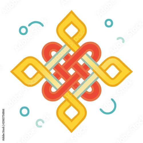 Colorful Infinity Knot Geometric Illustration