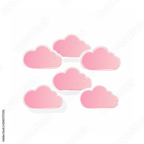Pink heart icons on transparent background