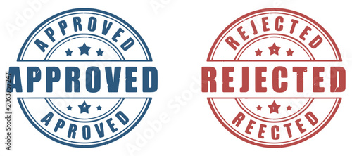Tableau sur toile approved rejected stamp icon set