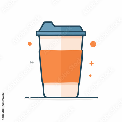 Stylized illustration of a disposable coffee cup