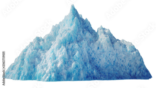Canvas Print Jagged icy mountain peak with sharp ridges, isolated on transparent background