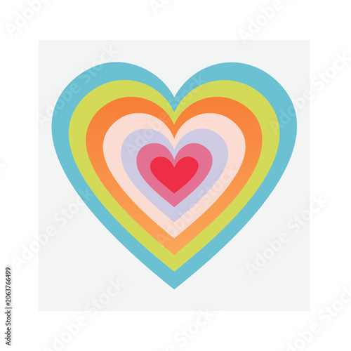 Flat design heart with ribbon swirl vector