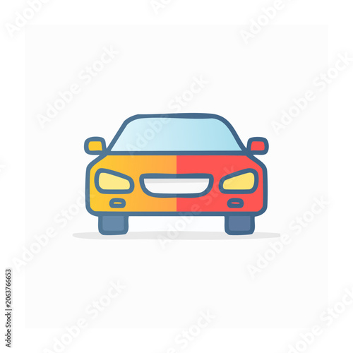 Flat design vector car front view