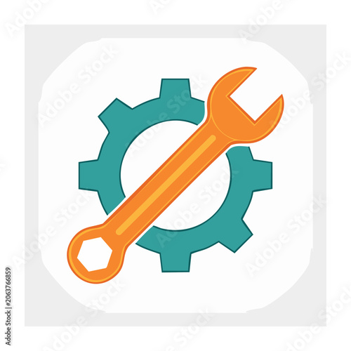 Flat geometric puzzle pieces in teal and orange