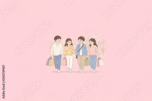 Close friends enjoying games, music, meals and meaningful moments together in a cozy lifestyle illustration.