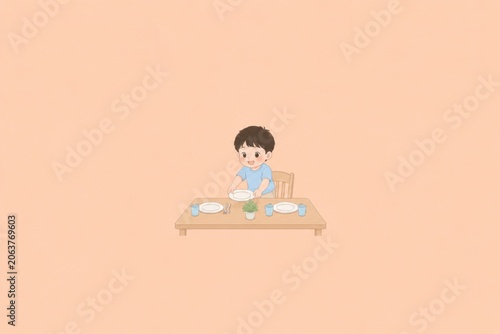 Cute child reading by a sunny window in a cozy pastel room, peaceful learning and home lifestyle.