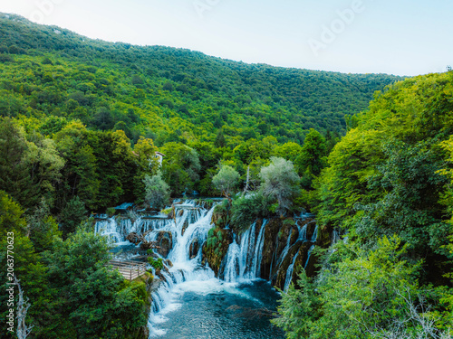Great Una Waterfalls in Bosnia and Herzegovina near Martin Brod