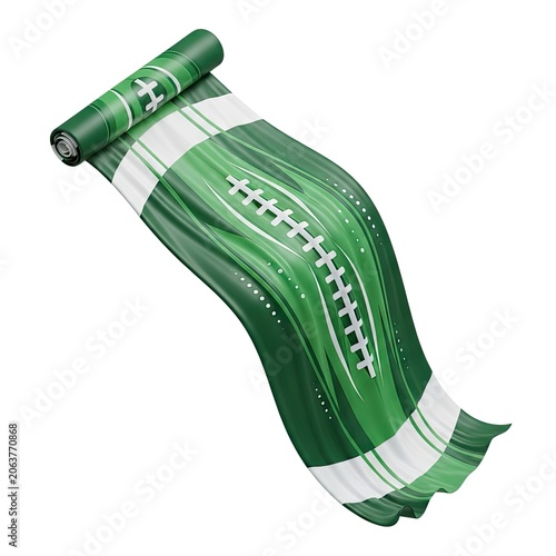 Green Football Field Design Inflatable Pool Float for Summer Fun.