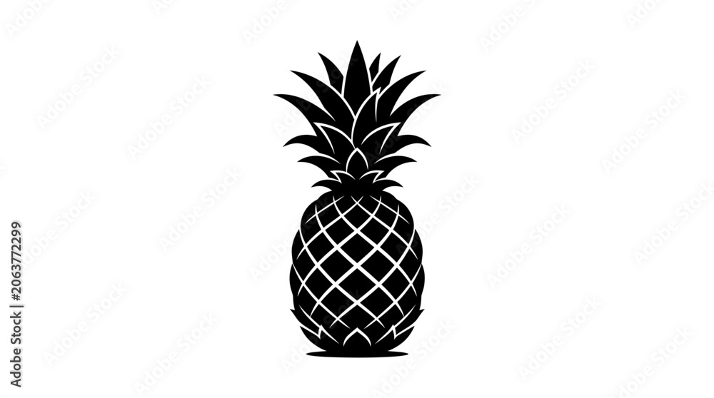 Obraz premium Pineapple Fruit Tropical Sweetness Illustration.