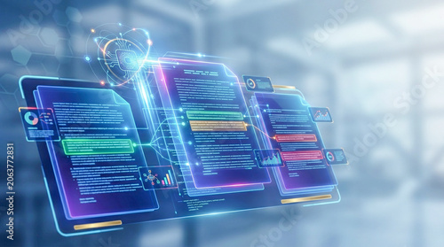 Fotografie Digital document analysis and data processing interface