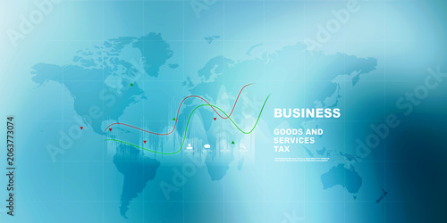 2d rendering Stock market online business concept. business Graph