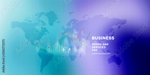 2d rendering Stock market online business concept. business Graph