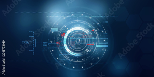 2d illustration Abstract futuristic electronic circuit technology background