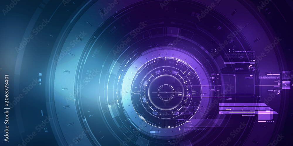 Fototapeta premium 2d illustration Abstract futuristic electronic circuit technology background