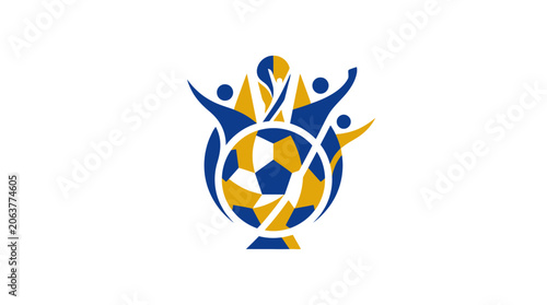 Φωτογραφία People Celebrating with Soccer Ball.