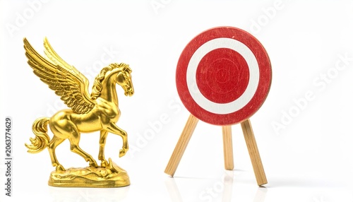 Golden Pegasus Statue Near Target