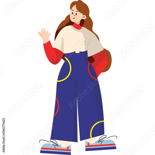 Streetwear Girl Flat Illustration