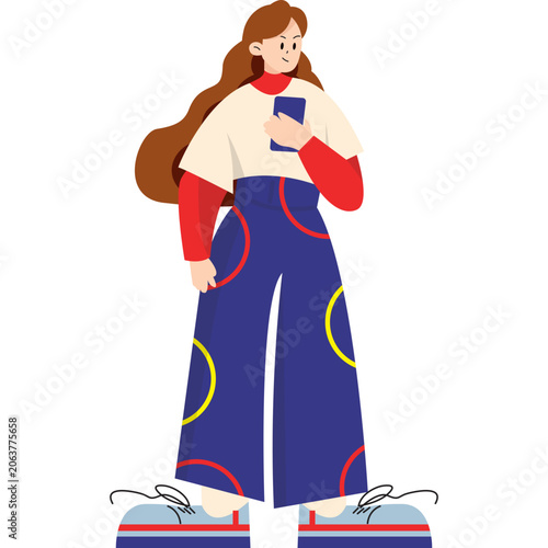Streetwear Girl Flat Illustration