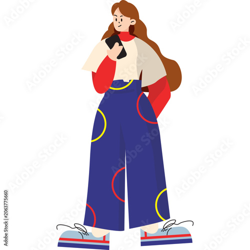 Streetwear Girl Flat Illustration