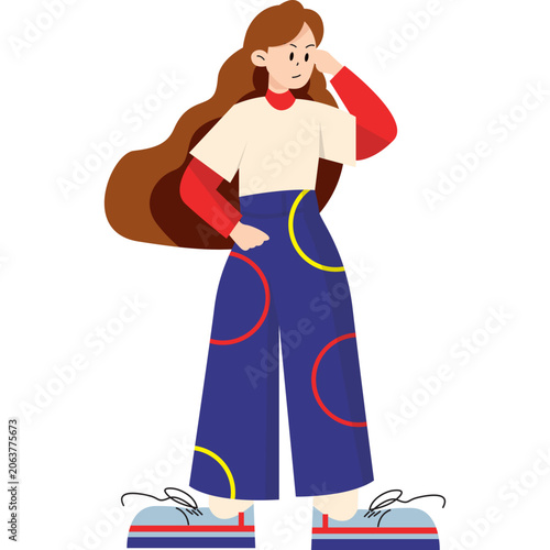 Streetwear Girl Flat Illustration