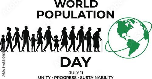 World population day isolated on transparent background