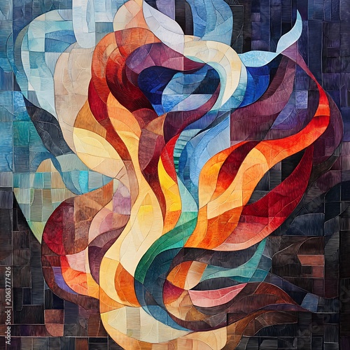Modern geometric abstract composition colorful artistic background high resolution picture