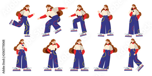 Streetwear Girl Flat Illustration