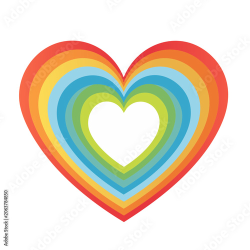 Rainbow Heart with Concentric Color Layers