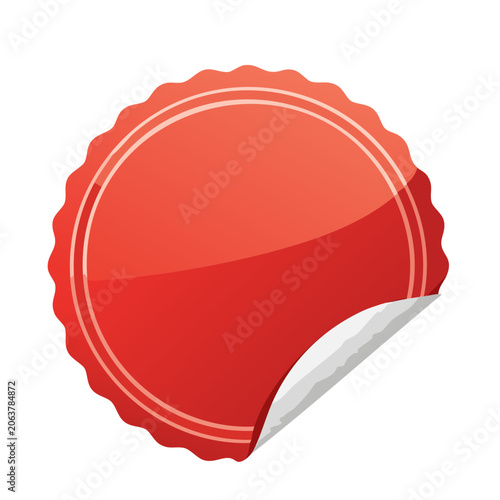 Red circular seal stamp icon with transparent background