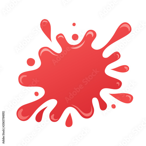 Red paint splash icon on transparent background