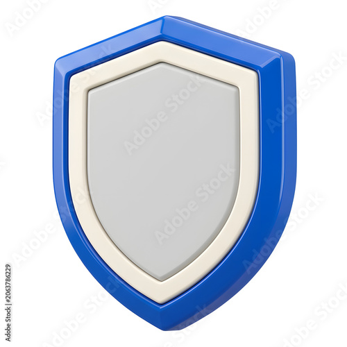 Blue Shield Icon 3D Render