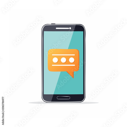 Smartphone with smiling emoji face