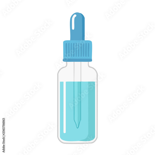 Blue water bottle flat design 3D render