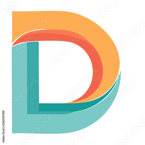 Flat design loading icon with blue and orange ring