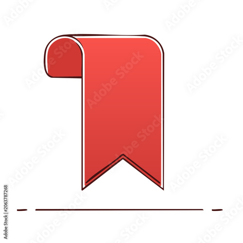 Red flat design shopping bag vector