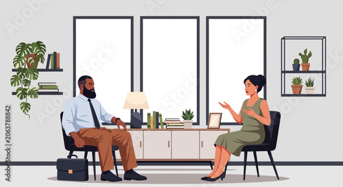 Diverse business people in modern office, meeting and discussion concept, corporate background