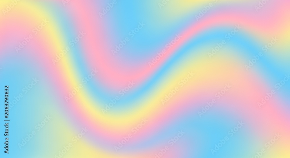 Obraz premium Vibrant Holographic Gradient Background with Smooth Wavy Colors.