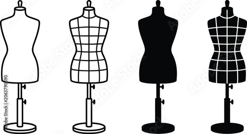 Canvastavla Four different types of dressmaking mannequins