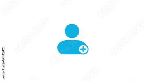 Add user icon symbolizing team expansion and new members animation icon concept
