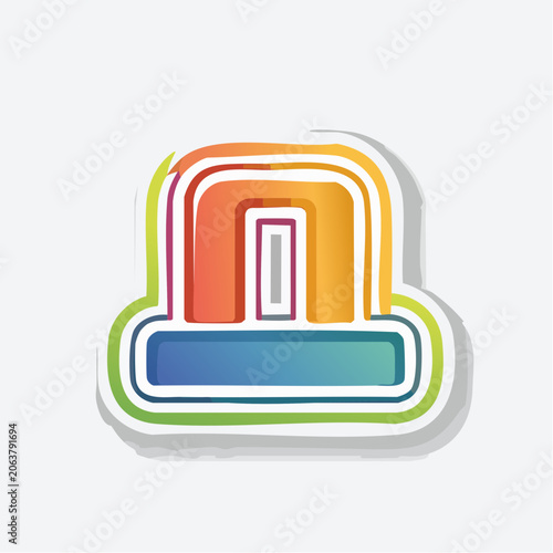 Abstract Logo with Gradient Colors and Sticker Effect