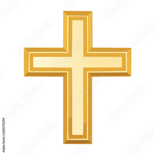 Golden Christian Cross Symbol