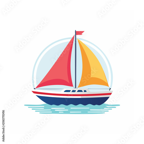Minimalist hot air balloon in sky