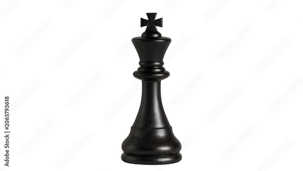 Fototapeta premium Black chess king piece with cross finial