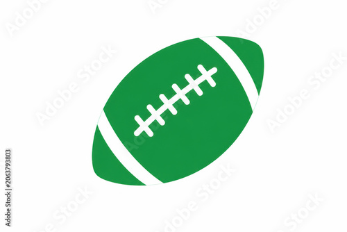 Green american football ball icon for sports design and league team branding