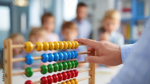 Abacus in classroom educational tool in a learning environment